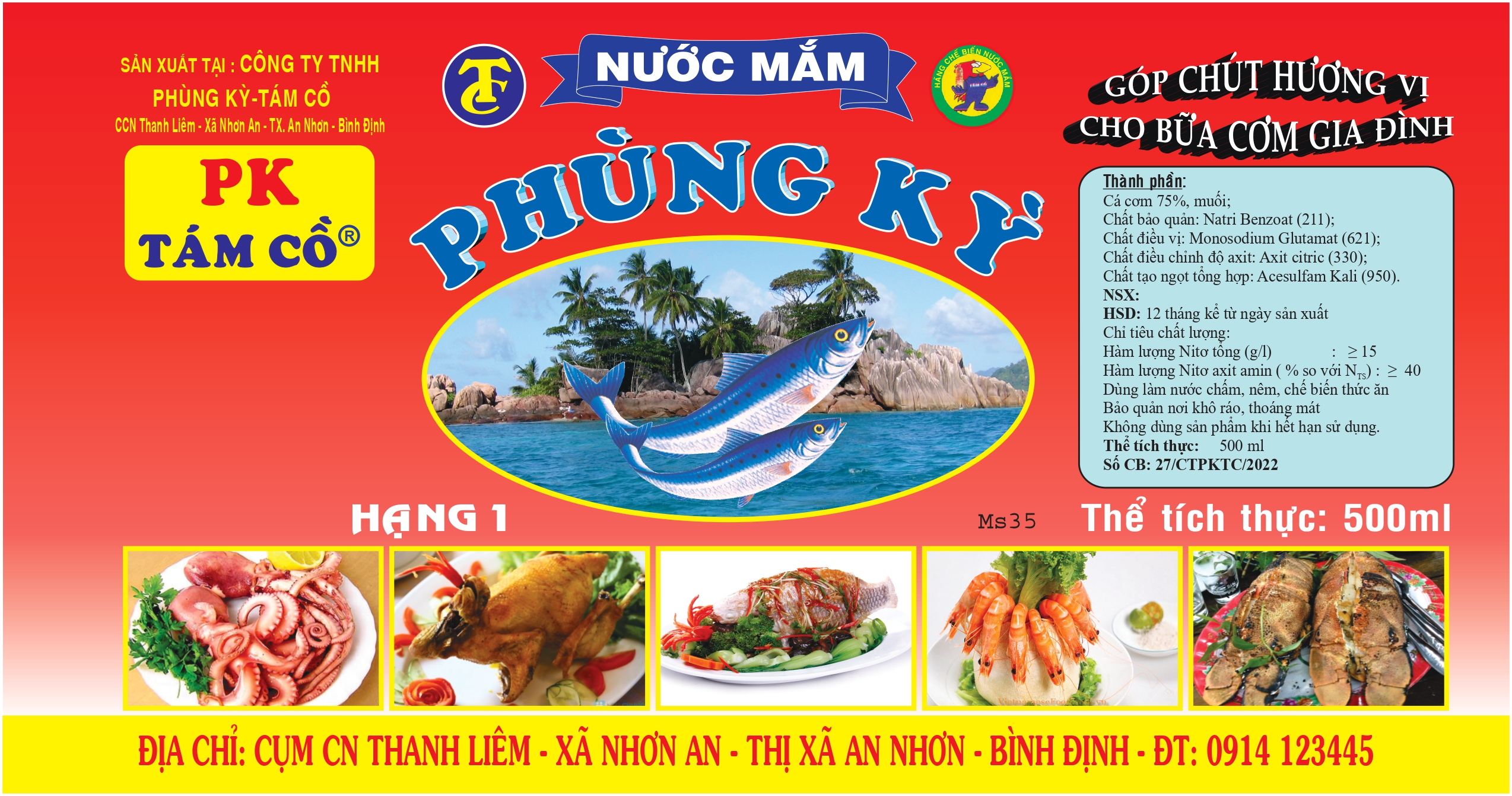 Nhãn NƯỚC MẮM TÁM CỒ - 113x215 mm
